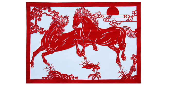 骏马腾祥-安阳市第十二届民间剪纸展(图10)